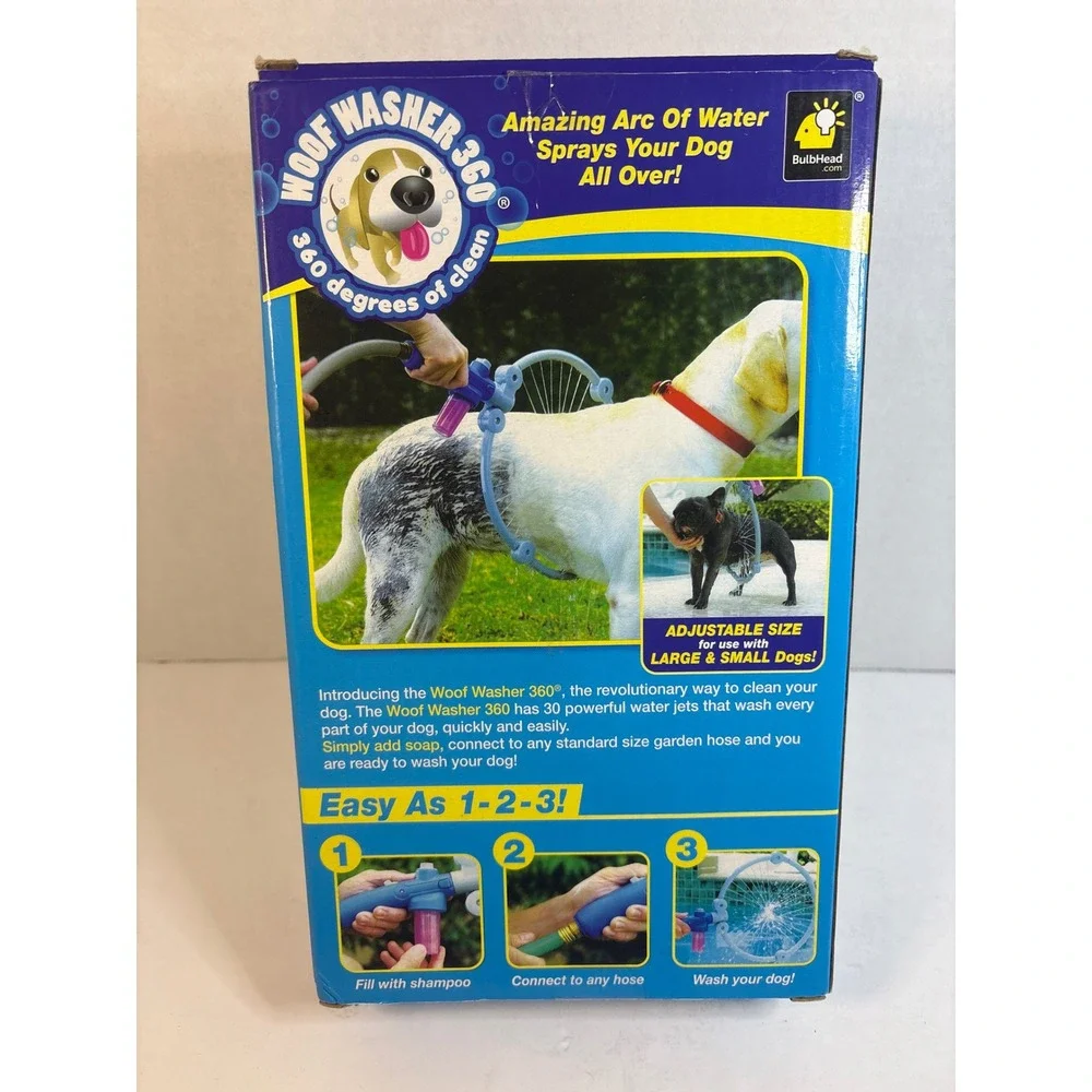 Woof Washer 360 As Seen On TV Dog Grooming Tool 360 Degree Pet Washer Blue